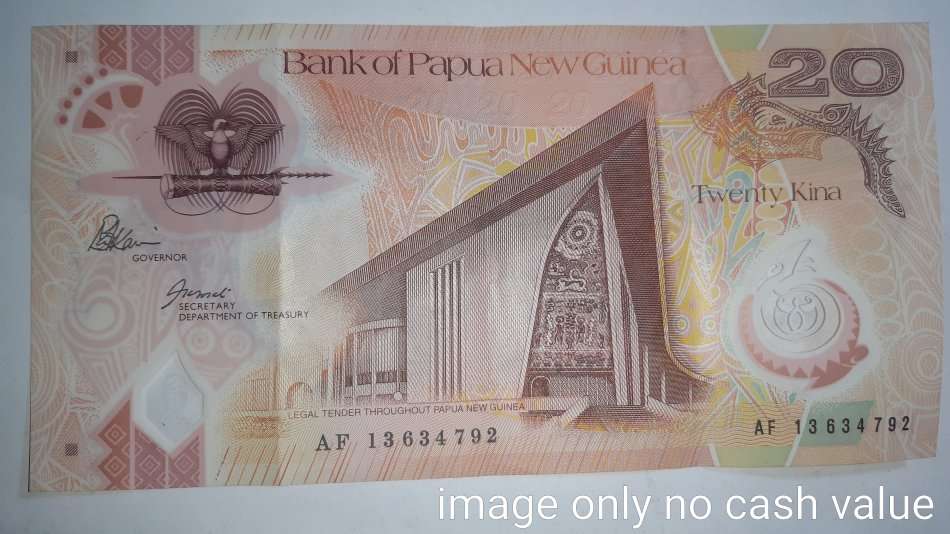 PAPUA NEW GUINEA 20 KINA POLYMER FV=R79.96 - HIGH GRADE